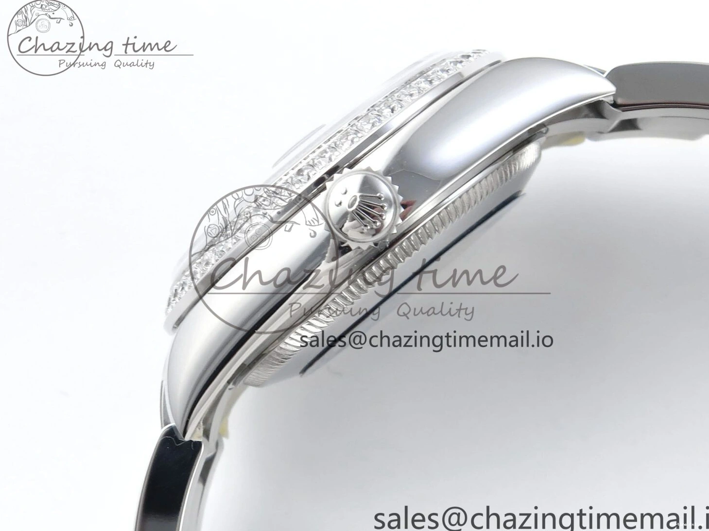 0511 Contemporary DateJust 31 278384RBR ARF 1:1 Best Edition 904L Steel Silver Roman Dial Diamonds Bezel on SS Oyster Bracelet ETA 423